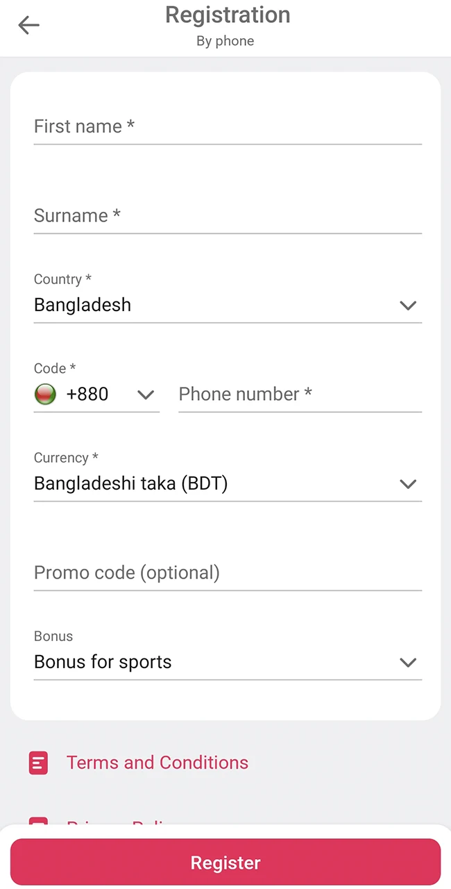 Verify your player profile on the DBbet platform.
